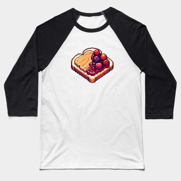 Peanut Butter And Jelly Toast Kawaii Yummy Sandwich Vintage Breakfast Baseball T-Shirt by Flowering Away